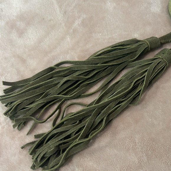 World Market olive colored suede cross body bag - Picture 2 of 4